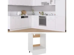 New vidaXL Herdumbauschrank Weiß 60x46x81,5 cm Holzwerkstoff