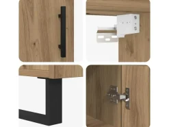 Hot vidaXL Highboard Artisan-Eiche 34,5 x 34 x 180 cm Holzwerkstoff 3415838 Artisan Eiche