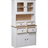 Hot vidaXL Highboard Weiß 93x40,5x180 cm Kiefernholz Panama