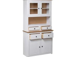 Hot vidaXL Highboard Weiß 93x40,5x180 cm Kiefernholz Panama