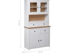 Hot vidaXL Highboard Weiß 93x40,5x180 cm Kiefernholz Panama