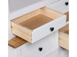 Hot vidaXL Highboard Weiß 93x40,5x180 cm Kiefernholz Panama