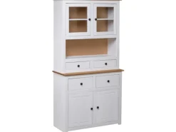 Hot vidaXL Highboard Weiß 93x40,5x180 cm Kiefernholz Panama