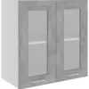vidaXL Hängeglasschrank Betongrau 60x31x60 cm Holzwerkstoff< Pfannen|Töpfe
