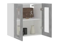 vidaXL Hängeglasschrank Betongrau 60x31x60 cm Holzwerkstoff< Pfannen|Töpfe