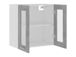 vidaXL Hängeglasschrank Betongrau 60x31x60 cm Holzwerkstoff< Pfannen|Töpfe