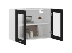Vorratsdosen|Küchenschränke<vidaXL Hängeglasschrank Schwarz 80x31x60 cm Holzwerkstoff