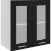 Küchenregale|Küchenschränke<vidaXL Hängeglasschrank Schwarz 60x31x60 cm Holzwerkstoff