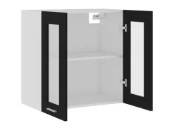 Küchenregale|Küchenschränke<vidaXL Hängeglasschrank Schwarz 60x31x60 cm Holzwerkstoff