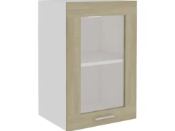 vidaXL Hängeglasschrank Sonoma-Eiche 40x31x60 cm Holzwerkstoff Modell 1< Küchenschränke
