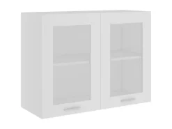 Küchenregale|Küchenschränke<vidaXL Hängeglasschrank Weiß 80x31x60 cm Holzwerkstoff