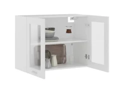 Küchenregale|Küchenschränke<vidaXL Hängeglasschrank Weiß 80x31x60 cm Holzwerkstoff