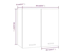 Küchenschränke<vidaXL Hängeschrank Braun Eichen-Optik 60x31x60 cm Holzwerkstoff