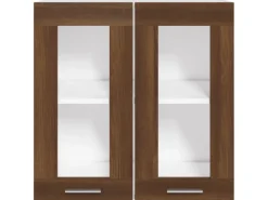Outlet vidaXL Hängeschrank Glas Braun Eichen-Optik 60x31x60 cm Holzwerkstoff