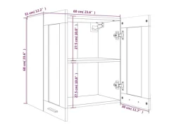 vidaXL Hängeschrank Glas Grau Sonoma 60x31x60 cm Holzwerkstoff< Küchenschränke