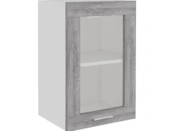 Küchenschränke<vidaXL Hängeschrank Glas Grau Sonoma 40x31x60 cm Holzwerkstoff