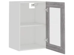 Küchenschränke<vidaXL Hängeschrank Glas Grau Sonoma 40x31x60 cm Holzwerkstoff