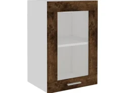 Best vidaXL Hängeschrank Glas Räuchereiche 40x31x60 cm Holzwerkstoff