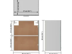 New vidaXL Hängeschrank Grau Sonoma 50x31x60 cm Holzwerkstoff