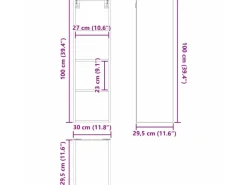 Hot vidaXL Hängeschrank mit Speicher Riga Artisan-Eiche 30 x 29,5 x 100 cm 884465 Artisan Eiche