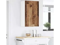 vidaXL Hängeschrank mit Tür Riga Altes Holz und Weiß 50 x 31 x 80 cm 884272< Küchenschränke