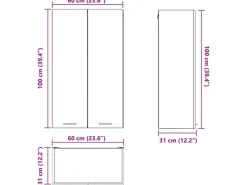 vidaXL Hängeschrank mit Tür Riga 60 x 31 x 100 cm Holzwerkstoff 884354< Küchenschränke