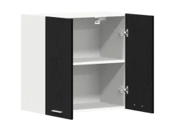 Küchenschränke<vidaXL Hängeschrank mit Tür Riga Schwarz Eichen-Optik 60 x 31 x 60 cm 863143