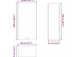 Küchenschränke<vidaXL Hängeschrank mit Tür Riga 50 x 31 x 100 cm Holzwerkstoff 884346