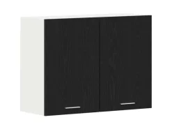 Best vidaXL Hängeschrank mit Tür Riga Schwarz Eichen-Optik 80 x 31 x 60 cm 863144 Eiche Schwarz