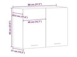 Best vidaXL Hängeschrank mit Tür Riga Schwarz Eichen-Optik 80 x 31 x 60 cm 863144 Eiche Schwarz