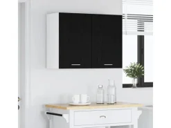 Best vidaXL Hängeschrank mit Tür Riga Schwarz Eichen-Optik 80 x 31 x 60 cm 863144 Eiche Schwarz