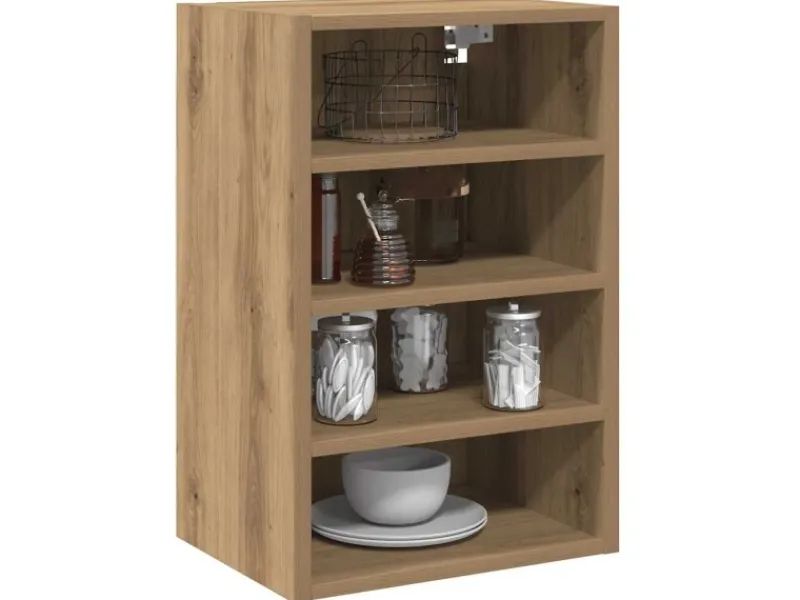 Hot vidaXL Hängeschrank Riga Artisan-Eiche 40x29,5x60 cm Holzwerkstoff 854183 Eiche Handbeschlagen