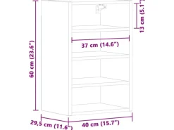 Hot vidaXL Hängeschrank Riga Artisan-Eiche 40x29,5x60 cm Holzwerkstoff 854183 Eiche Handbeschlagen