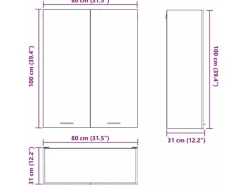 Discount vidaXL Hängeschrank Riga 80 x 31 x 100 cm Holzwerkstoff 884368 Altholz