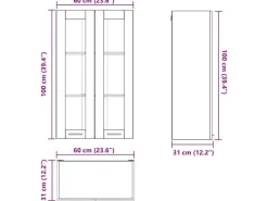Küchenschränke<vidaXL Hängeschrank Riga 60 x 31 x 100 cm Holzwerkstoff 884392