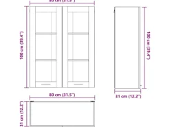 Outlet vidaXL Hängeschrank Riga 80 x 31 x 100 cm Holzwerkstoff 884400 Altholz