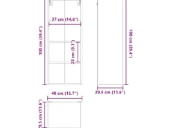 vidaXL Hängeschrank Riga Geräucherte Eiche 40 x 29,5 x 100 cm 884470< Küchenschränke