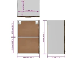 Outlet vidaXL Hängeschrank Räuchereiche 39,5x31x60 cm Holzwerkstoff