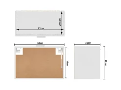 Küchenschränke<vidaXL Hängeschrank Weiß 60x31x40 cm Holzwerkstoff