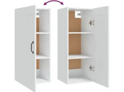 Küchenschränke<vidaXL Hängeschrank Weiß 35x34x90 cm Holzwerkstoff