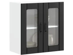 vidaXL Küchen-Hängeschrank mit Glastür Lucca Holzwerkstoff 853908< Küchenschränke