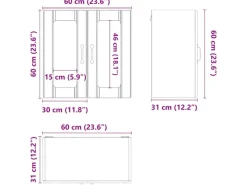 vidaXL Küchen-Hängeschrank mit Glastür Lucca Holzwerkstoff 853908< Küchenschränke