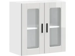 Küchenschränke<vidaXL Küchen-Hängeschrank mit Glastür Porto Hochglanz-Weiß 854149