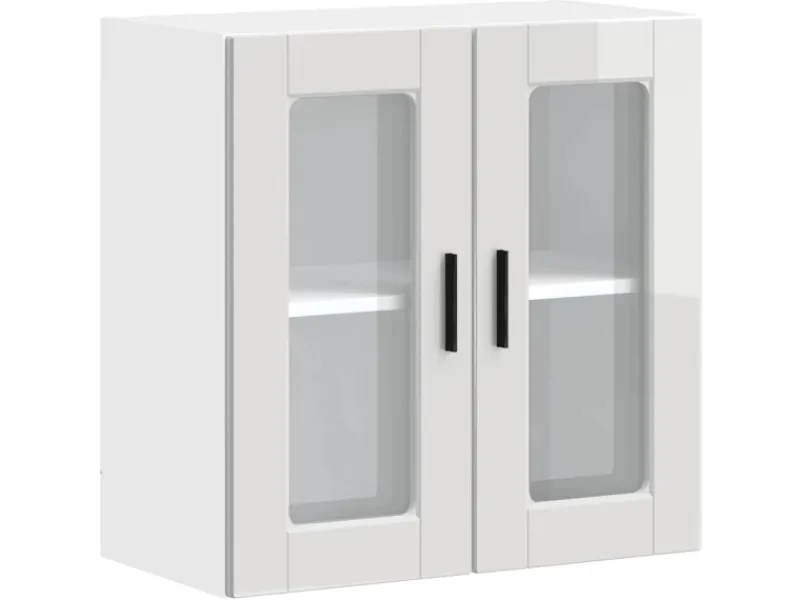 Küchenschränke<vidaXL Küchen-Hängeschrank mit Glastür Porto Hochglanz-Weiß 854149