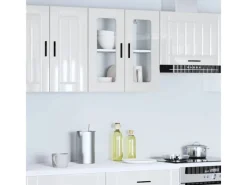 Küchenschränke<vidaXL Küchen-Hängeschrank mit Glastür Porto Hochglanz-Weiß 854149