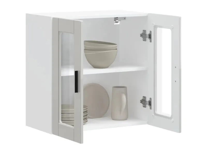 Küchenschränke<vidaXL Küchen-Hängeschrank mit Glastür Porto Hochglanz-Weiß 854149