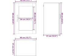 Küchenschränke<vidaXL Küchen-Hängeschrank mit Glastür Porto -Optik 854015