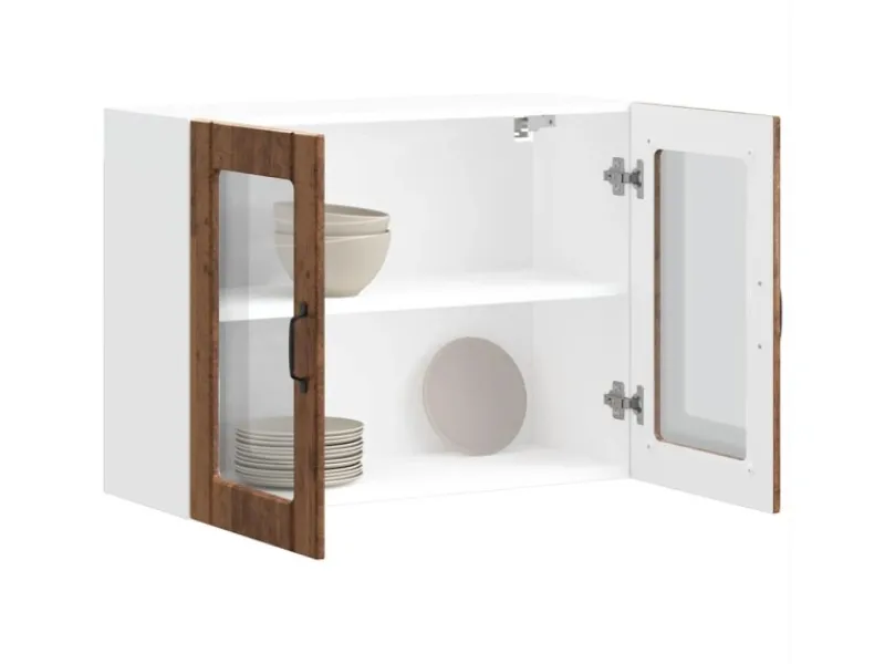 Sale vidaXL Küchen-Hängeschrank mit Glastür -Optik Holzwerkstoff 853855 Altholz