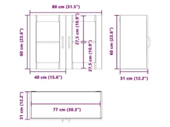 Sale vidaXL Küchen-Hängeschrank mit Glastür -Optik Holzwerkstoff 853855 Altholz