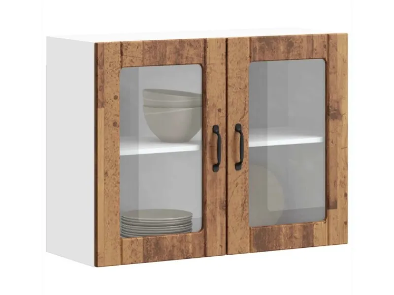 Sale vidaXL Küchen-Hängeschrank mit Glastür -Optik Holzwerkstoff 853855 Altholz